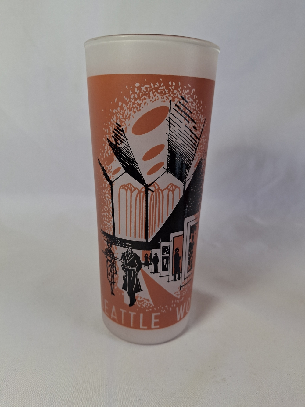 Vintage 1962 Seattle World's Fair "World of Art" souvenir frosted tumbler